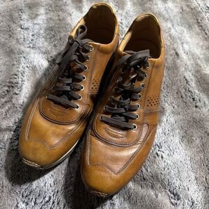 Magnanni Cristian 15745 Brown Leather Lace-up Sneakers Dress Shoes Mens Size 11M